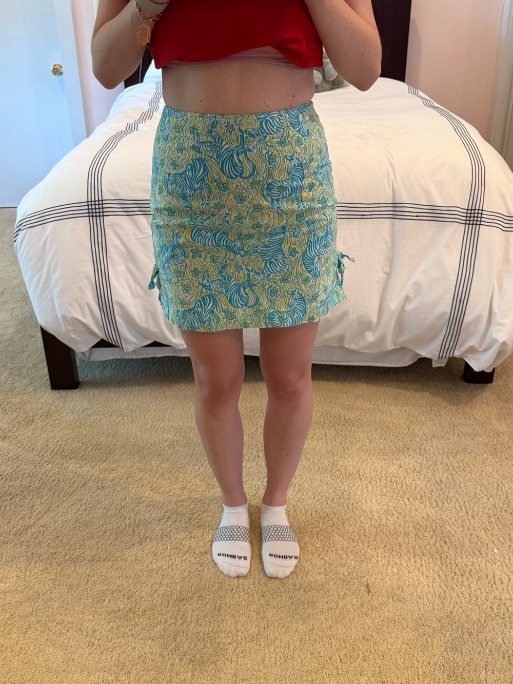 Vintage Early 2000’s Lilly Pulitzer Aqua & Lime Zebra Print Mini Skirt - Picture 12 of 13